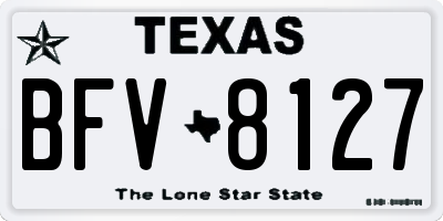 TX license plate BFV8127