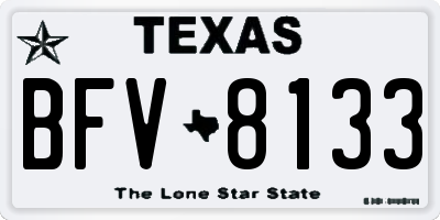 TX license plate BFV8133