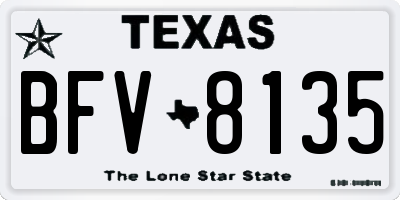 TX license plate BFV8135