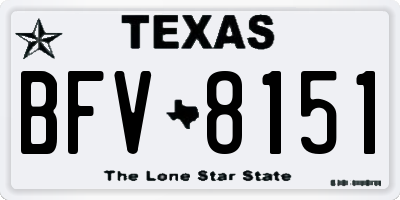 TX license plate BFV8151