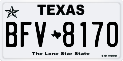 TX license plate BFV8170