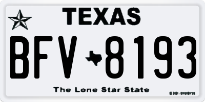 TX license plate BFV8193