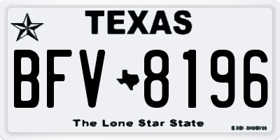 TX license plate BFV8196