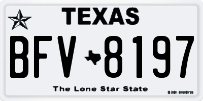 TX license plate BFV8197
