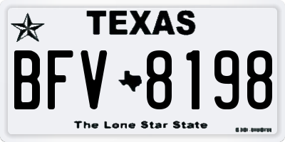 TX license plate BFV8198