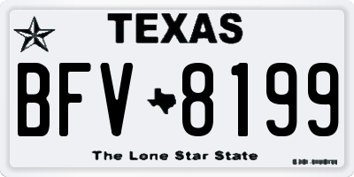 TX license plate BFV8199