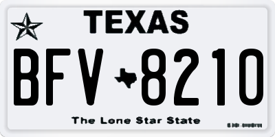 TX license plate BFV8210