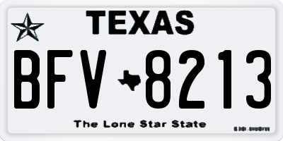 TX license plate BFV8213