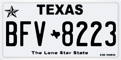 TX license plate BFV8223