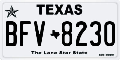 TX license plate BFV8230
