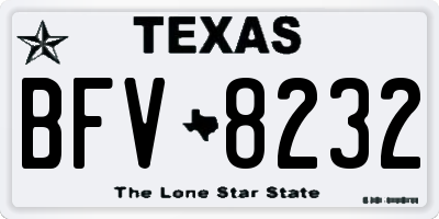 TX license plate BFV8232
