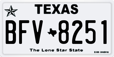 TX license plate BFV8251