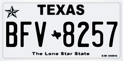 TX license plate BFV8257