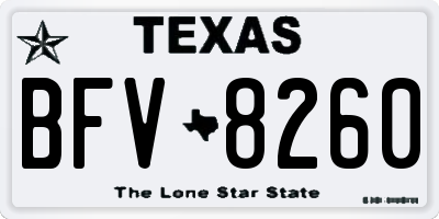 TX license plate BFV8260