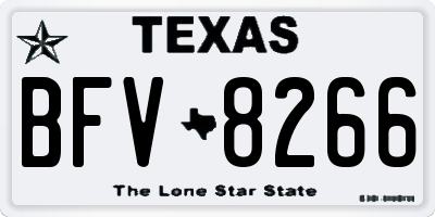 TX license plate BFV8266