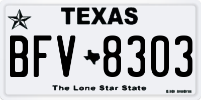 TX license plate BFV8303