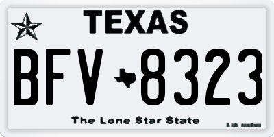 TX license plate BFV8323
