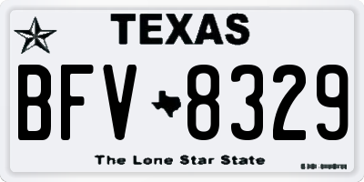 TX license plate BFV8329