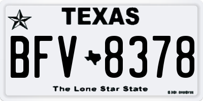 TX license plate BFV8378