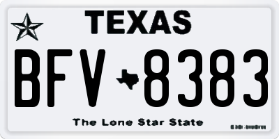 TX license plate BFV8383