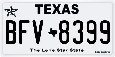 TX license plate BFV8399