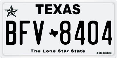 TX license plate BFV8404