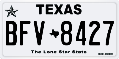 TX license plate BFV8427