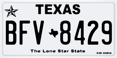 TX license plate BFV8429