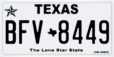 TX license plate BFV8449