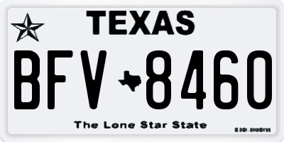 TX license plate BFV8460