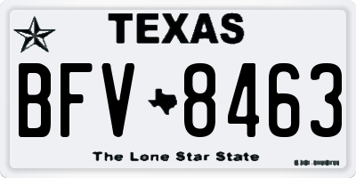 TX license plate BFV8463