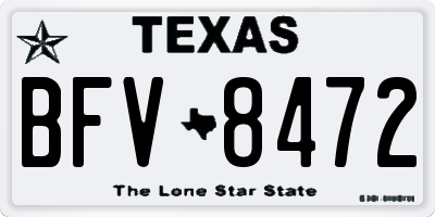 TX license plate BFV8472