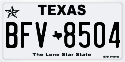 TX license plate BFV8504