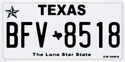 TX license plate BFV8518