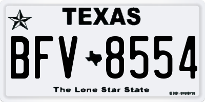 TX license plate BFV8554