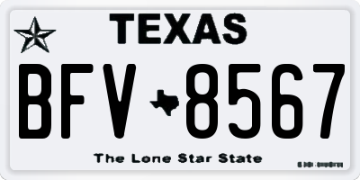 TX license plate BFV8567