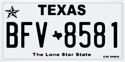 TX license plate BFV8581