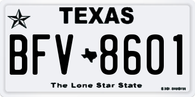 TX license plate BFV8601
