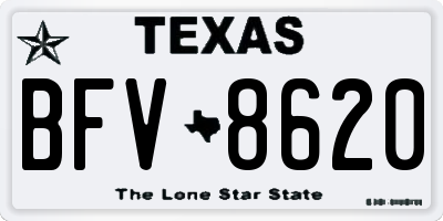 TX license plate BFV8620