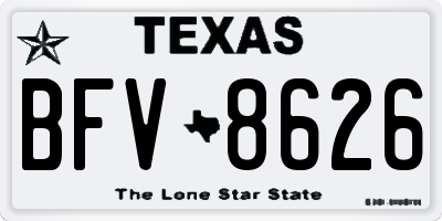 TX license plate BFV8626