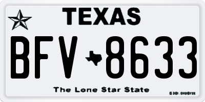 TX license plate BFV8633