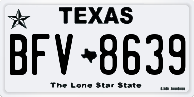 TX license plate BFV8639