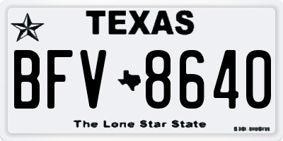 TX license plate BFV8640