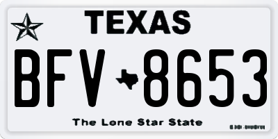 TX license plate BFV8653