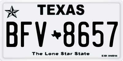 TX license plate BFV8657