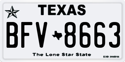 TX license plate BFV8663