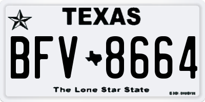 TX license plate BFV8664