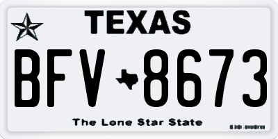 TX license plate BFV8673