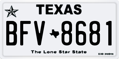 TX license plate BFV8681