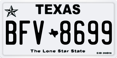 TX license plate BFV8699